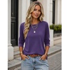 Zeagoo Women’s Casual Shirts Long Sleeve Tops Crewneck Tshirts Fall Clothes(Purple)