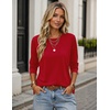 Zeagoo Women’s Casual Shirts Long Sleeve Tops Crewneck Tshirts Fall Clothes(Red)