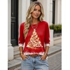 Zeagoo Women’s Casual Shirts Long Sleeve Tops Crewneck Tshirts Fall Clothes(Z Christmas Tree 489)