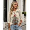 Zeagoo Women’s Casual Shirts Long Sleeve Tops Crewneck Tshirts Fall Clothes(Z Christmas Tree 505)