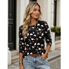 Zeagoo Women’s Casual Shirts Long Sleeve Tops Crewneck Tshirts Fall Clothes(Z Halloween Black)