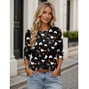 Zeagoo Women’s Casual Shirts Long Sleeve Tops Crewneck Tshirts Fall Clothes(Z Halloween Black)