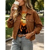 Zeagoo Women’s Casual Shirts Long Sleeve Tops Crewneck Tshirts Fall Clothes(Z Halloween Orange 88)