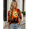 Zeagoo Women’s Casual Shirts Long Sleeve Tops Crewneck Tshirts Fall Clothes(Z Halloween Orange 88)