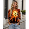 Zeagoo Women’s Casual Shirts Long Sleeve Tops Crewneck Tshirts Fall Clothes(Z Halloween Orange 88)