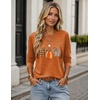 Zeagoo Women’s Casual Shirts Long Sleeve Tops Crewneck Tshirts Fall Clothes(Z Halloween Pumpkin 86)
