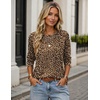 Zeagoo Women’s Casual Shirts Long Sleeve Tops Crewneck Tshirts Fall Clothes(Z Leopard 136)