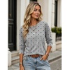 Zeagoo Women’s Casual Shirts Long Sleeve Tops Crewneck Tshirts Fall Clothes(Z Polka Dot Grey 801)