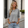Zeagoo Women’s Casual Shirts Long Sleeve Tops Crewneck Tshirts Fall Clothes(Z Polka Dot Grey 801)
