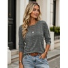 Zeagoo Women’s Casual Shirts Long Sleeve Tops Crewneck Tshirts Fall Clothes(Z Stripes Black 400)