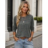 Zeagoo Women’s Casual Shirts Long Sleeve Tops Crewneck Tshirts Fall Clothes(Z Stripes Black 400)