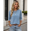 Zeagoo Women’s Casual Shirts Long Sleeve Tops Crewneck Tshirts Fall Clothes(Z Stripes Blue 273)