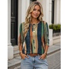 Zeagoo Women’s Casual Shirts Long Sleeve Tops Crewneck Tshirts Fall Clothes(Z Stripes Multicolor 289)