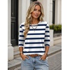 Zeagoo Women’s Casual Shirts Long Sleeve Tops Crewneck Tshirts Fall Clothes(Z Stripes White 290)