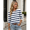 Zeagoo Women’s Casual Shirts Long Sleeve Tops Crewneck Tshirts Fall Clothes(Z Stripes White 290)