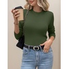 Zeagoo Women’s Fleece Sherpa Lined Sweater Mock Neck Long Sleeve Thermal Shirt 2026 Fall Winter Fuzzy Knit Jumper Tops S-XXL(Army Green)