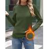 Zeagoo Women’s Fleece Sherpa Lined Sweater Mock Neck Long Sleeve Thermal Shirt 2026 Fall Winter Fuzzy Knit Jumper Tops S-XXL(Army Green)