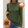 Zeagoo Women’s Fleece Sherpa Lined Sweater Mock Neck Long Sleeve Thermal Shirt 2026 Fall Winter Fuzzy Knit Jumper Tops S-XXL(Army Green)