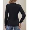 Zeagoo Women’s Fleece Sherpa Lined Sweater Mock Neck Long Sleeve Thermal Shirt 2026 Fall Winter Fuzzy Knit Jumper Tops S-XXL(Black)
