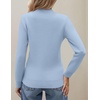 Zeagoo Women’s Fleece Sherpa Lined Sweater Mock Neck Long Sleeve Thermal Shirt 2026 Fall Winter Fuzzy Knit Jumper Tops S-XXL(Clear Blue)