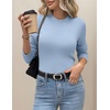 Zeagoo Women’s Fleece Sherpa Lined Sweater Mock Neck Long Sleeve Thermal Shirt 2026 Fall Winter Fuzzy Knit Jumper Tops S-XXL(Clear Blue)