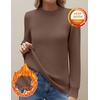 Zeagoo Women’s Fleece Sherpa Lined Sweater Mock Neck Long Sleeve Thermal Shirt 2026 Fall Winter Fuzzy Knit Jumper Tops S-XXL(Coffee)