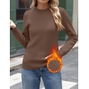 Zeagoo Women’s Fleece Sherpa Lined Sweater Mock Neck Long Sleeve Thermal Shirt 2026 Fall Winter Fuzzy Knit Jumper Tops S-XXL(Coffee)