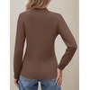 Zeagoo Women’s Fleece Sherpa Lined Sweater Mock Neck Long Sleeve Thermal Shirt 2026 Fall Winter Fuzzy Knit Jumper Tops S-XXL(Coffee)
