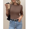 Zeagoo Women’s Fleece Sherpa Lined Sweater Mock Neck Long Sleeve Thermal Shirt 2026 Fall Winter Fuzzy Knit Jumper Tops S-XXL(Coffee)