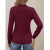 Zeagoo Women’s Fleece Sherpa Lined Sweater Mock Neck Long Sleeve Thermal Shirt 2026 Fall Winter Fuzzy Knit Jumper Tops S-XXL(Dark Red)
