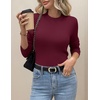 Zeagoo Women’s Fleece Sherpa Lined Sweater Mock Neck Long Sleeve Thermal Shirt 2026 Fall Winter Fuzzy Knit Jumper Tops S-XXL(Dark Red)