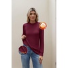 Zeagoo Women’s Fleece Sherpa Lined Sweater Mock Neck Long Sleeve Thermal Shirt 2026 Fall Winter Fuzzy Knit Jumper Tops S-XXL(Dark Red)