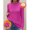 Zeagoo Women’s Fleece Sherpa Lined Sweater Mock Neck Long Sleeve Thermal Shirt 2026 Fall Winter Fuzzy Knit Jumper Tops S-XXL(Hot Pink)