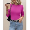Zeagoo Women’s Fleece Sherpa Lined Sweater Mock Neck Long Sleeve Thermal Shirt 2026 Fall Winter Fuzzy Knit Jumper Tops S-XXL(Hot Pink)
