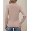 Zeagoo Women’s Fleece Sherpa Lined Sweater Mock Neck Long Sleeve Thermal Shirt 2026 Fall Winter Fuzzy Knit Jumper Tops S-XXL(Khaki)