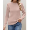 Zeagoo Women’s Fleece Sherpa Lined Sweater Mock Neck Long Sleeve Thermal Shirt 2026 Fall Winter Fuzzy Knit Jumper Tops S-XXL(Khaki)