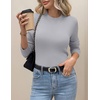 Zeagoo Women’s Fleece Sherpa Lined Sweater Mock Neck Long Sleeve Thermal Shirt 2026 Fall Winter Fuzzy Knit Jumper Tops S-XXL(Light Grey)