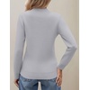 Zeagoo Women’s Fleece Sherpa Lined Sweater Mock Neck Long Sleeve Thermal Shirt 2026 Fall Winter Fuzzy Knit Jumper Tops S-XXL(Light Grey)