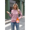 Zeagoo Women’s Fleece Sherpa Lined Sweater Mock Neck Long Sleeve Thermal Shirt 2026 Fall Winter Fuzzy Knit Jumper Tops S-XXL(Light Purple)
