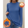 Zeagoo Women’s Fleece Sherpa Lined Sweater Mock Neck Long Sleeve Thermal Shirt 2026 Fall Winter Fuzzy Knit Jumper Tops S-XXL(Navy)