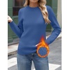 Zeagoo Women’s Fleece Sherpa Lined Sweater Mock Neck Long Sleeve Thermal Shirt 2026 Fall Winter Fuzzy Knit Jumper Tops S-XXL(Navy)