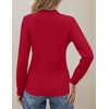 Zeagoo Women’s Fleece Sherpa Lined Sweater Mock Neck Long Sleeve Thermal Shirt 2026 Fall Winter Fuzzy Knit Jumper Tops S-XXL(Red)