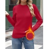 Zeagoo Women’s Fleece Sherpa Lined Sweater Mock Neck Long Sleeve Thermal Shirt 2026 Fall Winter Fuzzy Knit Jumper Tops S-XXL(Red)