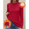 Zeagoo Women’s Fleece Sherpa Lined Sweater Mock Neck Long Sleeve Thermal Shirt 2026 Fall Winter Fuzzy Knit Jumper Tops S-XXL(Red)