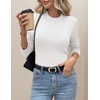 Zeagoo Women’s Fleece Sherpa Lined Sweater Mock Neck Long Sleeve Thermal Shirt 2026 Fall Winter Fuzzy Knit Jumper Tops S-XXL(White)