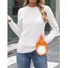 Zeagoo Women’s Fleece Sherpa Lined Sweater Mock Neck Long Sleeve Thermal Shirt 2026 Fall Winter Fuzzy Knit Jumper Tops S-XXL(White)
