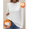 Zeagoo Women’s Fleece Sherpa Lined Sweater Mock Neck Long Sleeve Thermal Shirt 2026 Fall Winter Fuzzy Knit Jumper Tops S-XXL(White)
