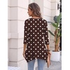 Zeagoo Womens Tops 3/4 Sleeve loose fit dressy Tunics Plus Size Boho Shirts(Brown Polka Dot-jh725)