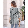Zeagoo Womens Tops 3/4 Sleeve loose fit dressy Tunics Plus Size Boho Shirts(Gray-jh741)