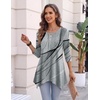 Zeagoo Womens Tops 3/4 Sleeve loose fit dressy Tunics Plus Size Boho Shirts(Gray-jh741)